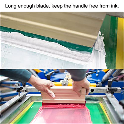 HARFINGTON Screen Printing Squeegee 4 Inch 65 Durometer Rubber Blade Wooden Handle Ink Scraper for Screen Printing Fabric Printmaking - size: 4 Inch