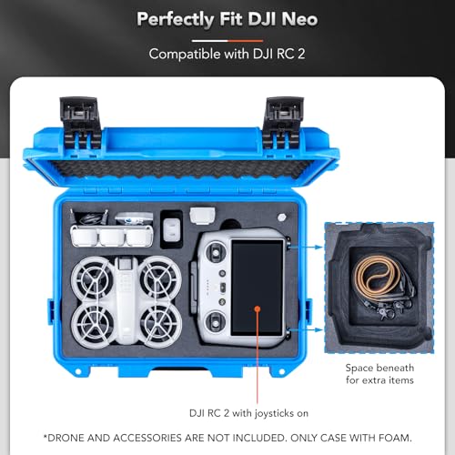 Lykus Titan N110 Waterproof Hard Case for DJI Neo 1 and DJI RC2/RC-N3 - color: Blue