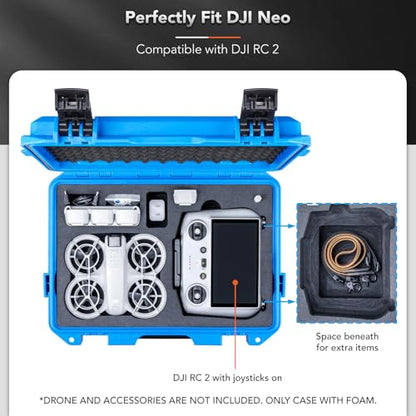 Lykus Titan N110 Waterproof Hard Case for DJI Neo 1 and DJI RC2/RC-N3 - color: Blue