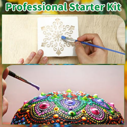Weysat 44 Pcs Mandala Rock Painting Tools Mandala Dotting Kit DIY Crafts