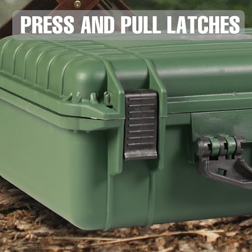 Jack Boss Waterproof Hard Camera Case with Pre-cut Foam,Green - color: GREEN