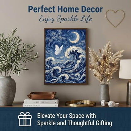 Ocean Wave Diamond Art Kits for Adults, Butterfly Diamond Painting Kit - color: HS037-1