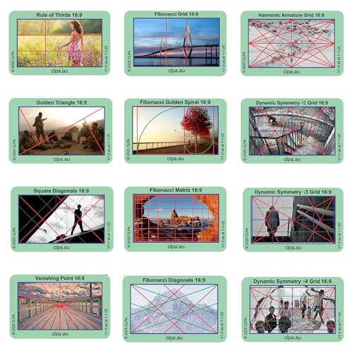 16:9 Directors Viewfinder Set, 12 Layouts, 12 Cards - size: Set - Full 16:9 Only