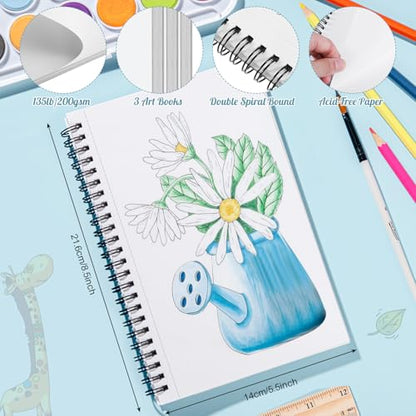 3 Pack Marker Paper Pad 5.5 × 8.5 in, Double-Sided, Spiral Bound - size: 5.5×8.5 Inch (3 Pack)