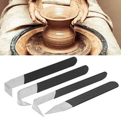 Pottery Trimming Tools Set, 4-Piece Stainless Steel Carving Clay Sculpture