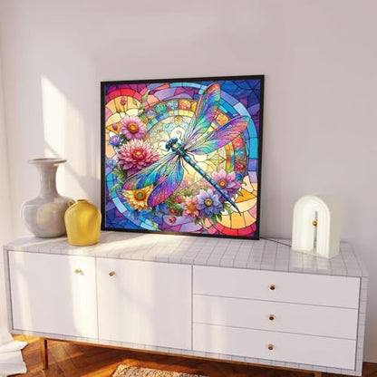 Dragonfly Paint by Numbers for Adults - Stained Glass Paint by Number - color: MT13165