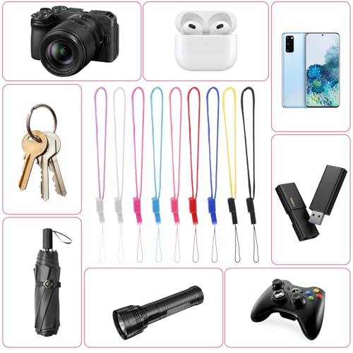 9 PCS Hand Wrist Strap, Adjustable Phone Lanyards for Wii Remote Strap Multi Purpose Wristbands Phone Straps Wristlet Wristband with Lock for Wii Remote Controller, MobilePhone, Mp3, Digital Camera