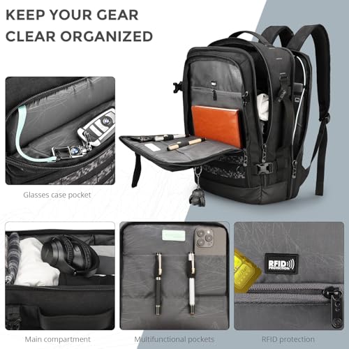 Swissdigital Design Camera Backpack with USB Charging Port, Travel Camera Case With RFID Pockets, Large Capacity Photography Backpack,Black | SD16489510-01