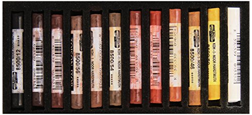 KOH-I-NOOR 8522012002BR Artist Soft Pastel Set, Brown, 12 in Set