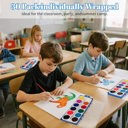 OSIMIG 30 Pack Watercolor Paint Set Bulk, Water Color Paint Sets for Kids