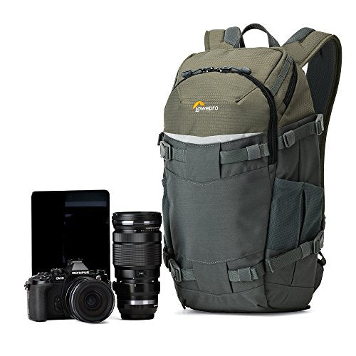 Lowepro LP37014-PWW, Flipside Trek BP 250 AW Backpack for Camera with ActiveZone Suspension System, Tablet Compartment, Grey/Dark Green - size: BP 250