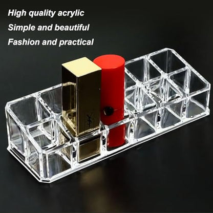 Clear Acrylic Lipstick Lip Gloss Organizer 12 Slots Cosmetic Display Holder for Nail Polish Essential Oil - color: 12 Slots