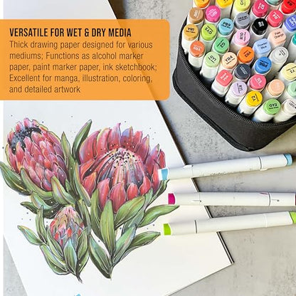 U.S. Art Supply 9" x 12" Premium Manga Marker Paper Pad, 48 Sheets, 2 Pack - size: 9" x 12"