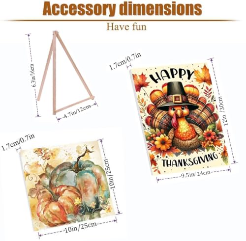 4 Pack Fall Pumpkin Paint by Numbers Kit for Adults Beginner with Framed - color: 4 Paint Fall by Number-0609-1