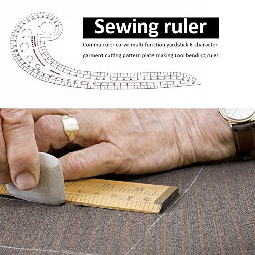 DIY Sewing Ruler, 2PCS/Set Comma-Shaped Curve Ruler, French Curve Ruler for Pattern Making, Drafting Clothes Sleeves for Beginner Tailor Designers Teaching