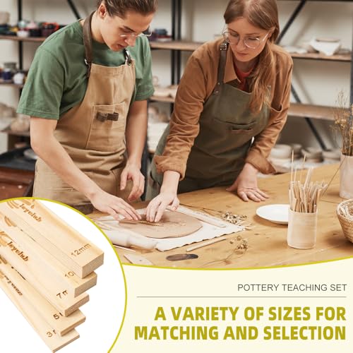 Leyclub Pottery Rolling pin Guides, 5-Size for Precise Clay Thickness - color: RollingPin Guide