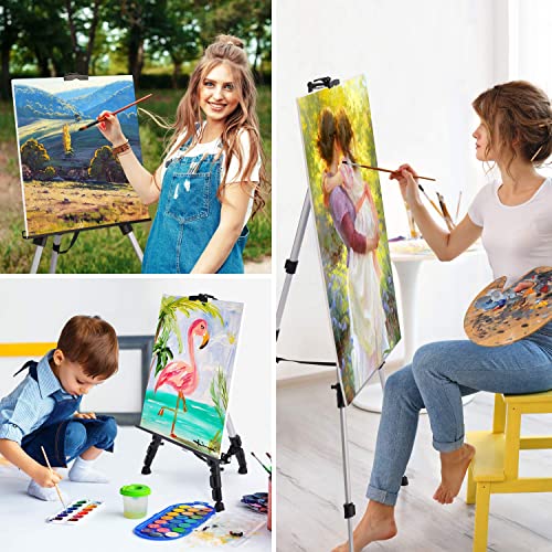 T-SIGN Portable Artist Easel Stand for Painting - Adjustable Height Painting Easel with Bag - Tabletop Art Easel for Painting Canvas Stand, Poster Stand - Metal Tripod- 66 inches (Pack of 2)