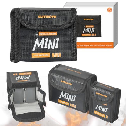 Battery Safe Bag for DJI Mini 5 Pro, Drone Accessories, Fire-proof Explosion-proof Battery Safe Pouch for Charging and Storage (Large(for 3pcs batteries)) - size: Large(for 3pcs batteries)