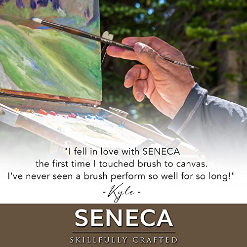 Seneca Artist Brushes by Willow Wolfe, Professional Synthetic Bristle Paint Brush for Acrylic, Oil and Water Mixable Oil, Series 1700, 8 Flat - size: 8