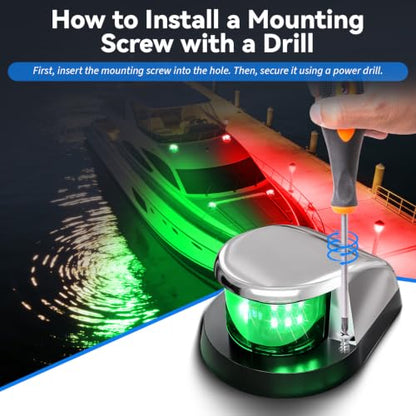 Boat Light, Lights for Boat,Navigation Light with Red Green LED 12V 2 Pack - size: 1 Pack Red and 1 Pack Green