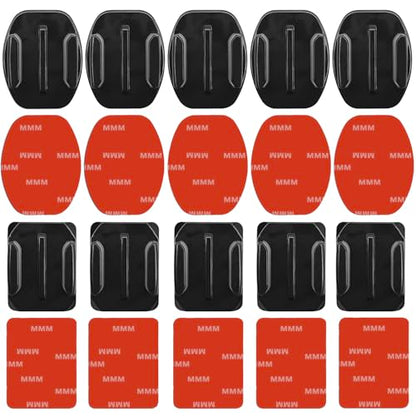 Helmet Adhesive Sticky Mounts, Flat & Curved Helmet Mounting attachments with 10 Sticky Pads, Compatible with GoPro Hero 13 12 11 10 Max 9 8 7 6 5 Session Camera and Other Brand Camera (10 Pack)