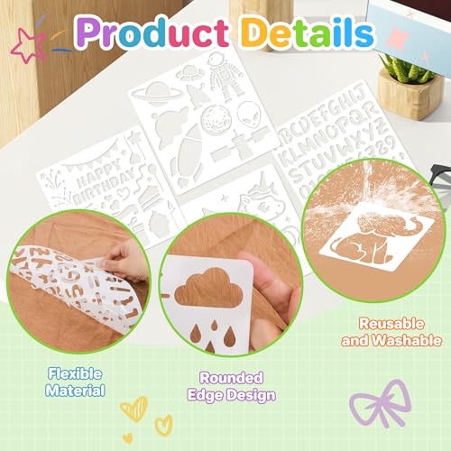 48PCS Stencils for Kids, Stencils for Painting Crafts