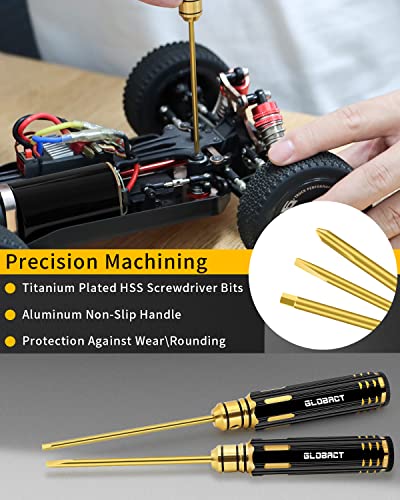 GLOBACT RC Repair Tool RC Screwdriver Kit for 1/8 1/10 RC Car, 26Pcs