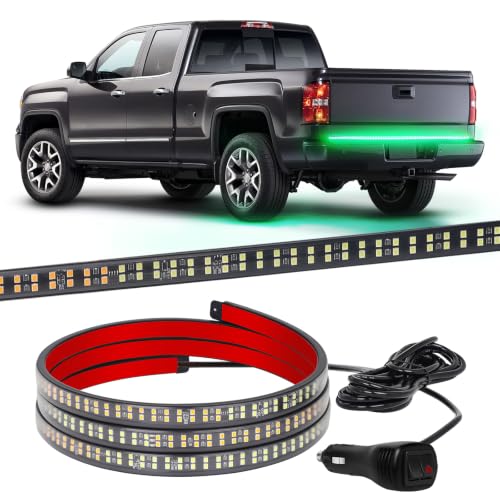 XRIDONSEN 60 inch Tailgate Strobe Lights Strip Green Emergency Lights - color: Green
