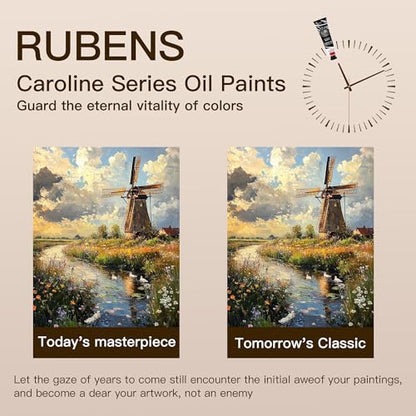 rubens Oil Paint Set 2oz 6 Count Titanium White Oil Paint for Canvas - color: 6 Titanium White