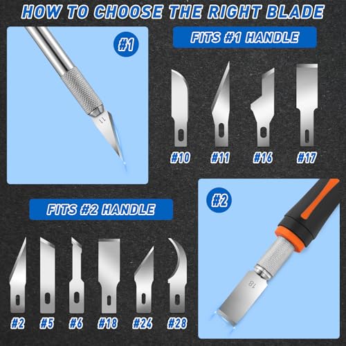 DIYSELF 100 Pack Exacto Blades Refills #17, Carbon Steel Chisel Blades - style: #17