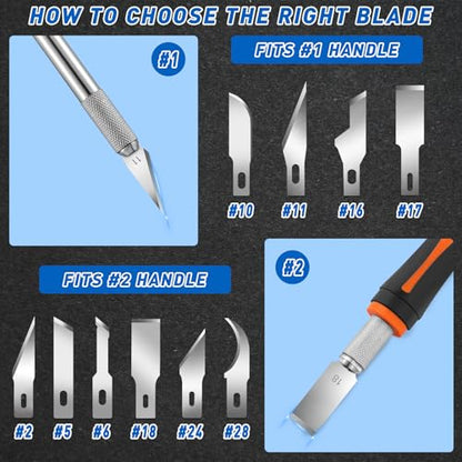 DIYSELF 100 Pack Hobby Knife Blades #18, Carbon Steel Chisel Blades - style: #18