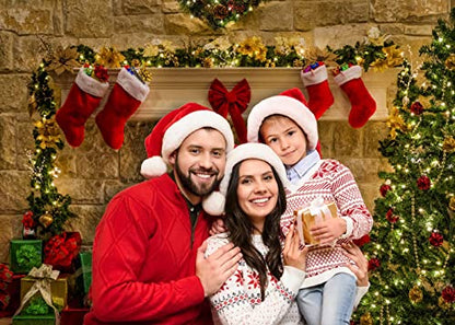 12X10FT Christmas Themed Fireplace Vinyl Photography Backdrop Photo Background Studio Prop CEM06E - size: 12'x10'