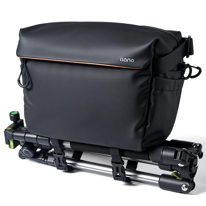 llano 6L Camera Sling Bag for Photographers, Small DSLR Shoulder Bag, Black - color: Black