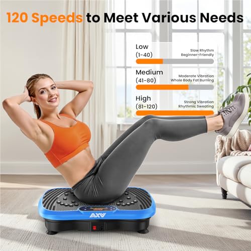 AXV Vibration Plate Exercise Machine Fitness Platform Body Vibrating Board - color: SLIM.BLUE