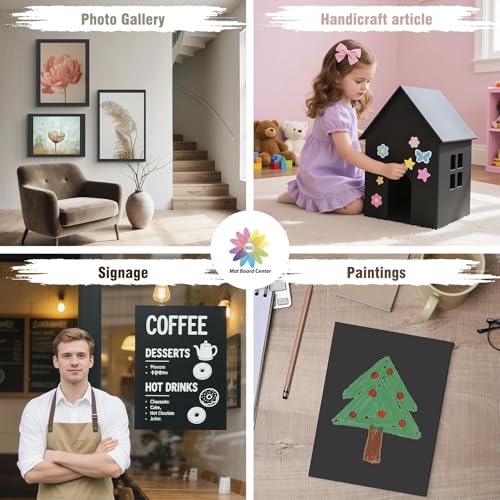 Mat Board Center, Pack of 10 Acid-Free Foam Boards, 8x10 inch Black Foam Boards, 3/16" Thick - color: Black, size: 8x10