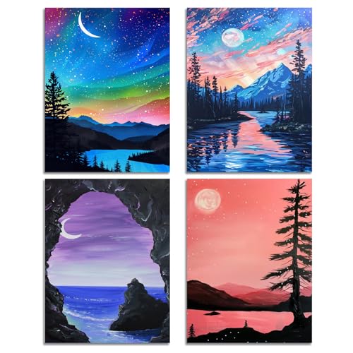 DOTSOPS 4 Pack Landscape Diamond Painting Kits Art Adults Painting Kit - color: Landscape A