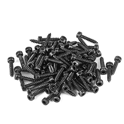 M2mm x 10mm Full Thread Hex Head Self Tapping Screws Black (Pack of 100)
