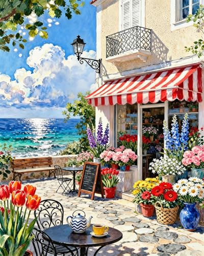 ZRIZQ Paint by Numbers Kit for Adults Beginner Landscapes,City Scape,16x20 - color: 16"X20"Rolled Canvas(Frameless)-Landscape 18