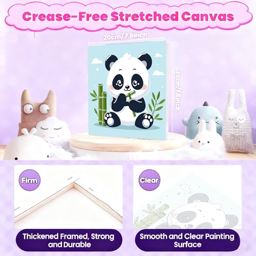 Gemozaic Panda Paint by Numbers Kit for Kids Ages 4-12 with Frame & Easel - color: BKH1889