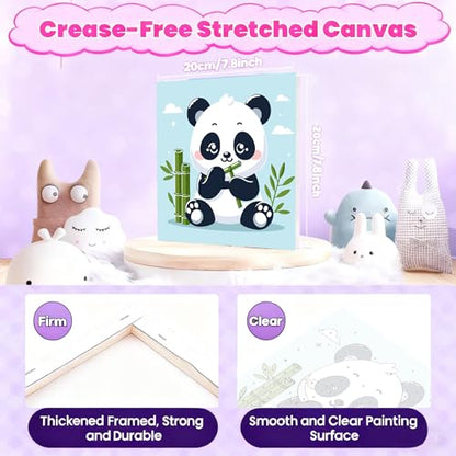Gemozaic Panda Paint by Numbers Kit for Kids Ages 4-12 with Frame & Easel - color: BKH1889