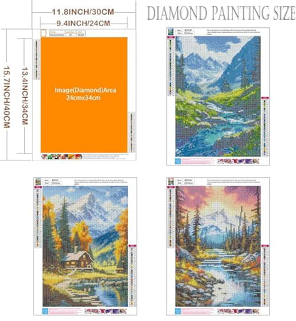 Axquilon 3 Pack Landscape Diamond Art Kits for Adults 12x16inch - color: 3 Pack Landscape