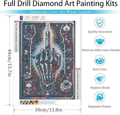 ZeeLionArt Diamond Art Kit, Halloween Middle Finger Tarot, 12 x 16 Inch - color: DP04331