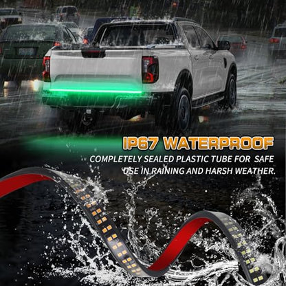 XRIDONSEN 48 inch 288 LED Tailgate Strobe Lights Green Emergency Lights - color: Green