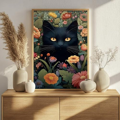 Cat Paint by Numbers Kit for Adults, 16x20 inch - color: Black Cat