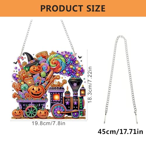 AIBOERL Diamond Art Kits for Adults, Halloween Acrylic Hanging Suncatcher - color: DP04346