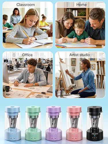 JARLINK Fully Automatic Rechargeable Electric Pencil Sharpener - color: Pink