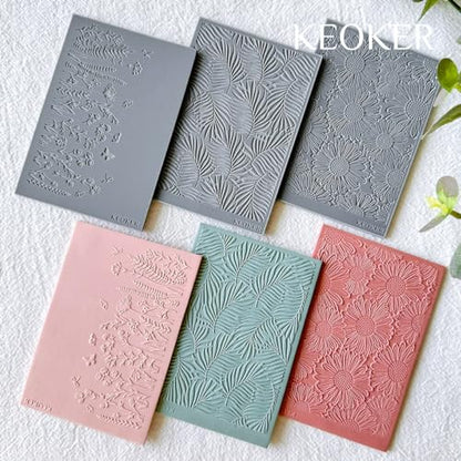 KEOKER Polymer Clay Texture Sheets, Clay Texture Mat for Making Earrings Jewerly, Polymer Clay Earrings Tools (A+B+C) - color: A+B+C