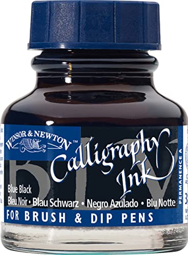 Winsor & Newton Calligraphy Ink, 30ml (1-oz) Bottle, Blue Black - color: Blue Black, size: 1 fl oz