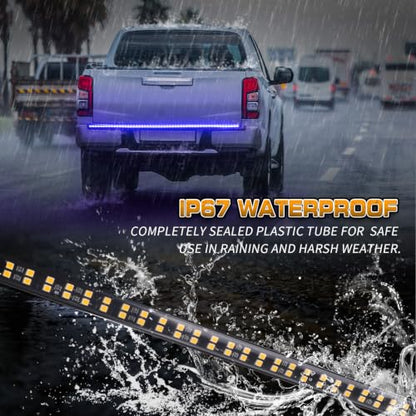 XRIDONSEN 60 inch Blue Emergency Lights 360 LED Tailgate Strobe Lights - color: Blue