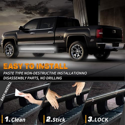 XRIDONSEN 2PCS 60 inch Running Board Strobe Lights White Emergency Lights - color: White